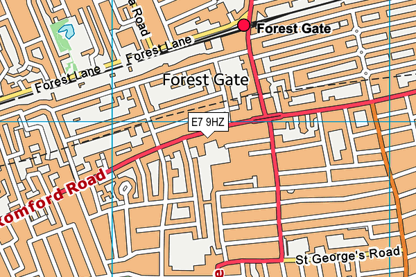 E7 9HZ map - OS VectorMap District (Ordnance Survey)