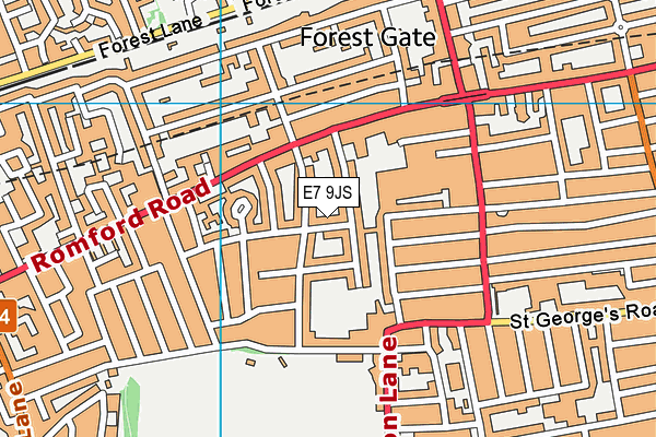 E7 9JS map - OS VectorMap District (Ordnance Survey)