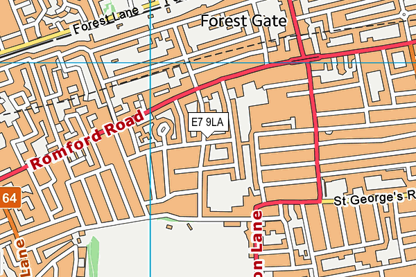 E7 9LA map - OS VectorMap District (Ordnance Survey)