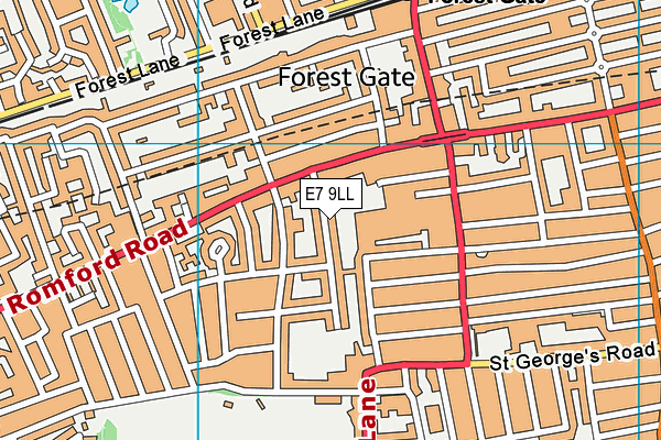 E7 9LL map - OS VectorMap District (Ordnance Survey)