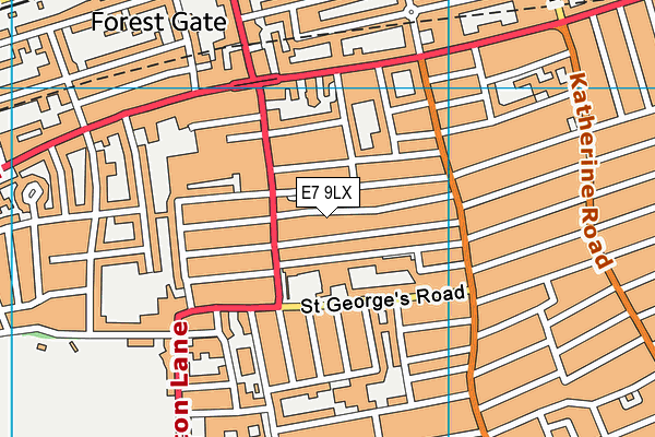 E7 9LX map - OS VectorMap District (Ordnance Survey)