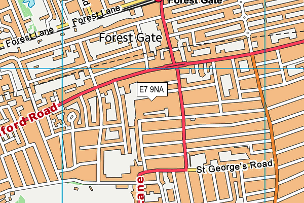 E7 9NA map - OS VectorMap District (Ordnance Survey)