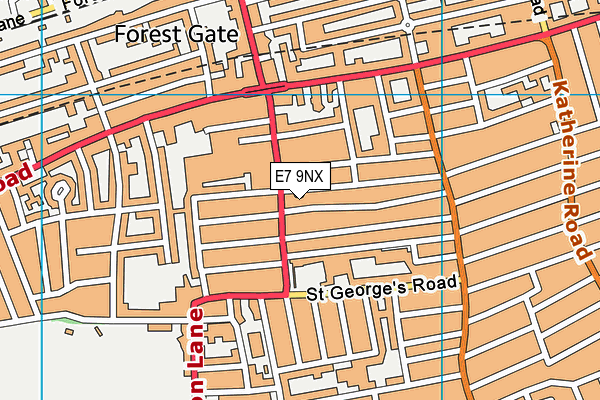 E7 9NX map - OS VectorMap District (Ordnance Survey)