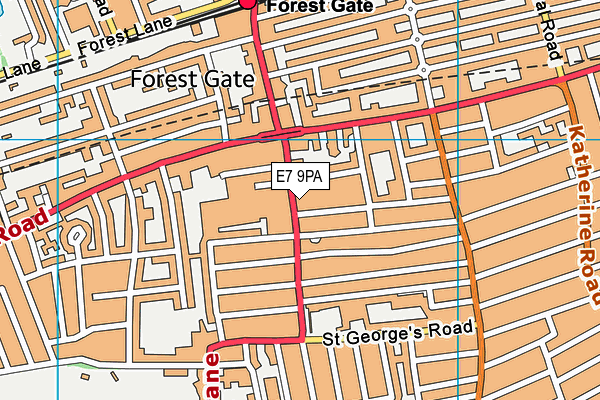 E7 9PA map - OS VectorMap District (Ordnance Survey)