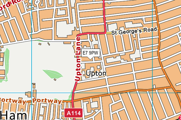 E7 9PW map - OS VectorMap District (Ordnance Survey)