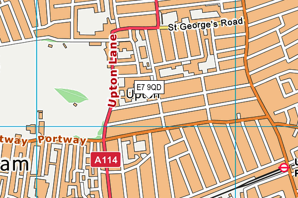 St Bonaventure's RC School map (E7 9QD) - OS VectorMap District (Ordnance Survey)