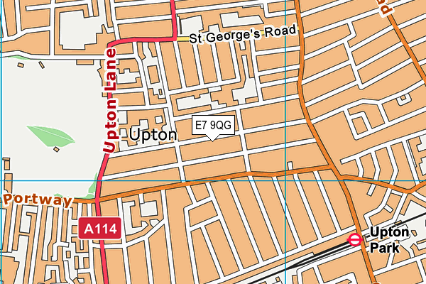 E7 9QG map - OS VectorMap District (Ordnance Survey)