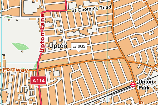 E7 9QS map - OS VectorMap District (Ordnance Survey)