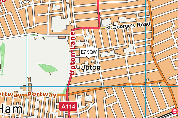 E7 9QW map - OS VectorMap District (Ordnance Survey)
