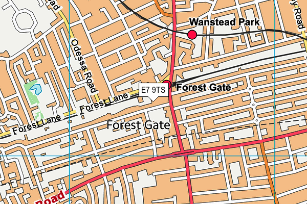 E7 9TS map - OS VectorMap District (Ordnance Survey)