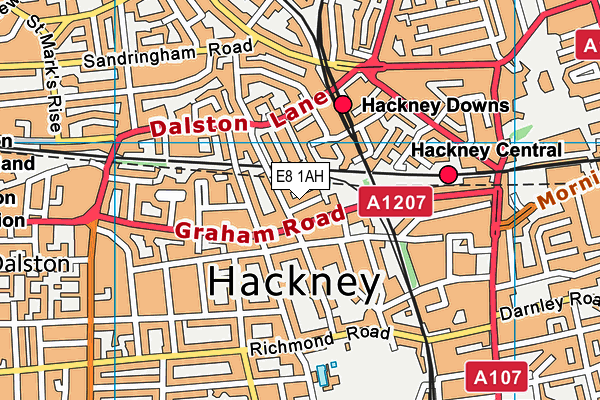 E8 1AH map - OS VectorMap District (Ordnance Survey)