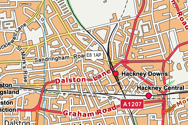 E8 1AP map - OS VectorMap District (Ordnance Survey)