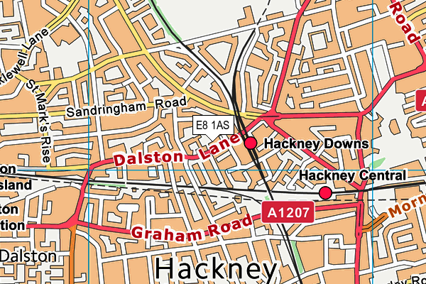 Mossbourne Parkside Academy map (E8 1AS) - OS VectorMap District (Ordnance Survey)