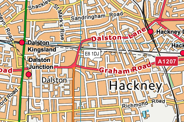 E8 1DJ map - OS VectorMap District (Ordnance Survey)