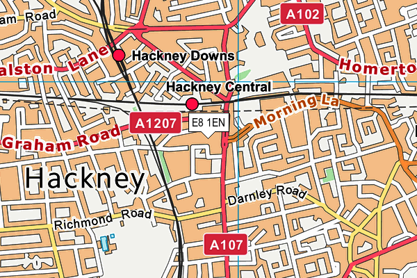 E8 1EN map - OS VectorMap District (Ordnance Survey)