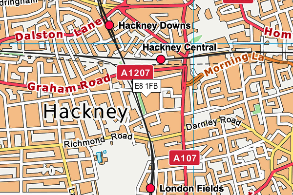 E8 1FB map - OS VectorMap District (Ordnance Survey)