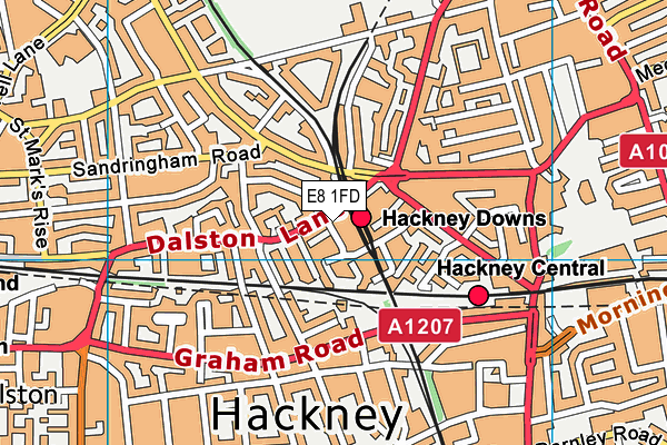 E8 1FD map - OS VectorMap District (Ordnance Survey)