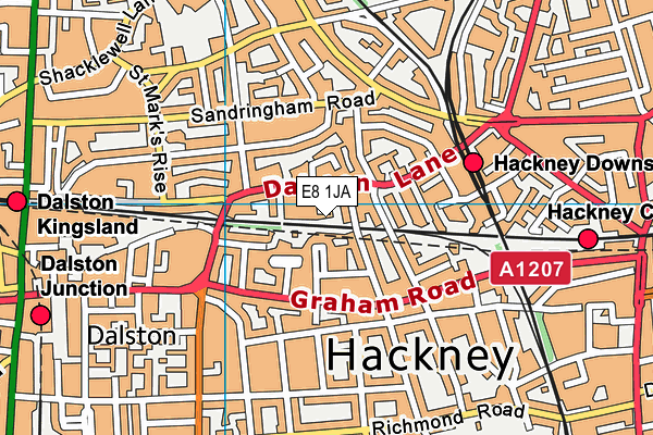 E8 1JA map - OS VectorMap District (Ordnance Survey)