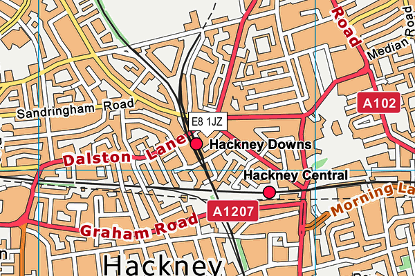 E8 1JZ map - OS VectorMap District (Ordnance Survey)