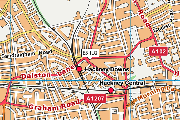 E8 1LQ map - OS VectorMap District (Ordnance Survey)