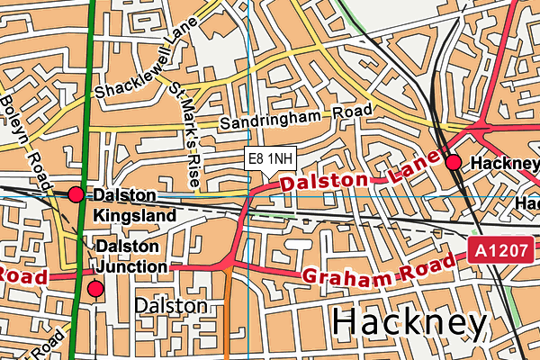 E8 1NH map - OS VectorMap District (Ordnance Survey)