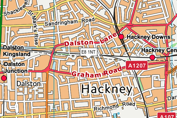 E8 1NT map - OS VectorMap District (Ordnance Survey)