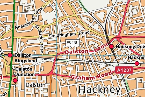 E8 1NU map - OS VectorMap District (Ordnance Survey)