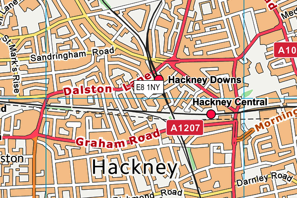 E8 1NY map - OS VectorMap District (Ordnance Survey)
