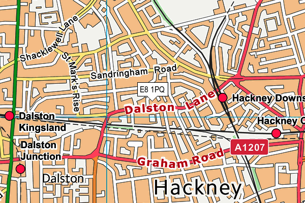 E8 1PQ map - OS VectorMap District (Ordnance Survey)