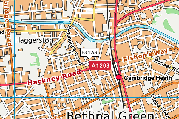 E8 1WS map - OS VectorMap District (Ordnance Survey)