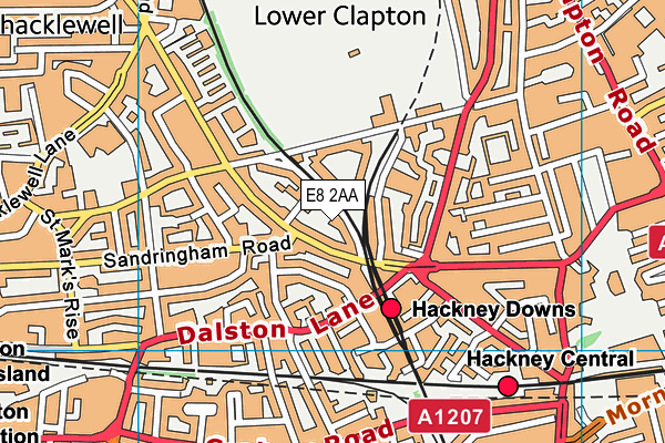 E8 2AA map - OS VectorMap District (Ordnance Survey)