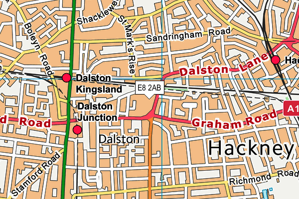 E8 2AB map - OS VectorMap District (Ordnance Survey)