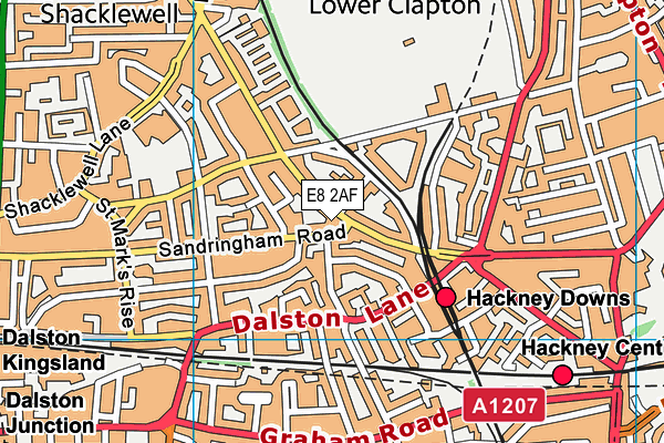 E8 2AF map - OS VectorMap District (Ordnance Survey)