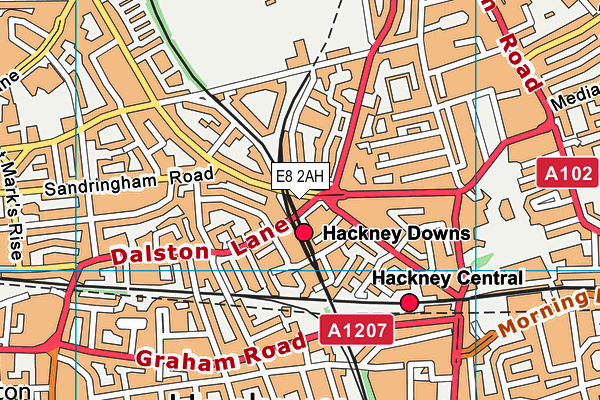 E8 2AH map - OS VectorMap District (Ordnance Survey)