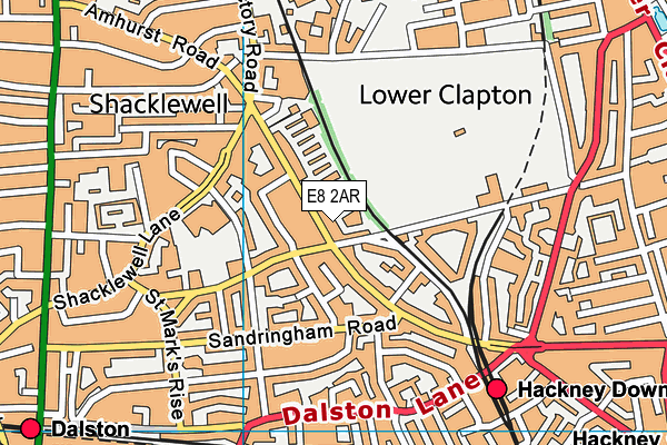 E8 2AR map - OS VectorMap District (Ordnance Survey)