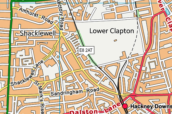 E8 2AT map - OS VectorMap District (Ordnance Survey)