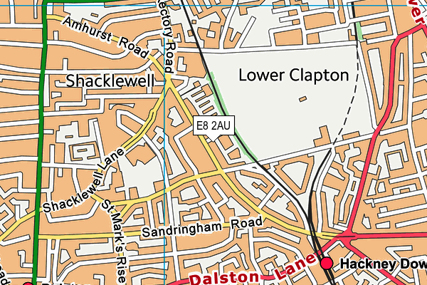 E8 2AU map - OS VectorMap District (Ordnance Survey)