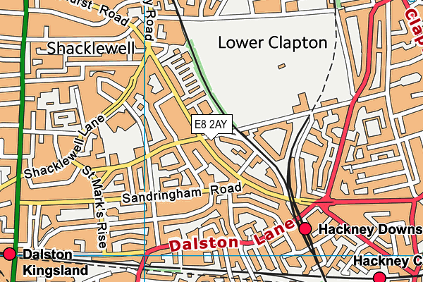 E8 2AY map - OS VectorMap District (Ordnance Survey)