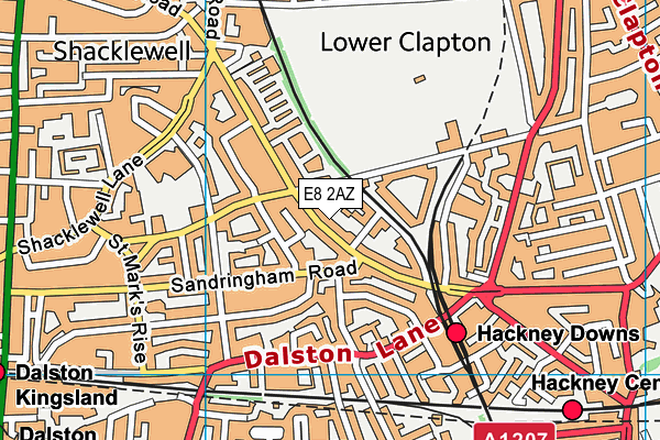 E8 2AZ map - OS VectorMap District (Ordnance Survey)