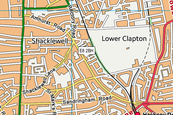 E8 2BH map - OS VectorMap District (Ordnance Survey)