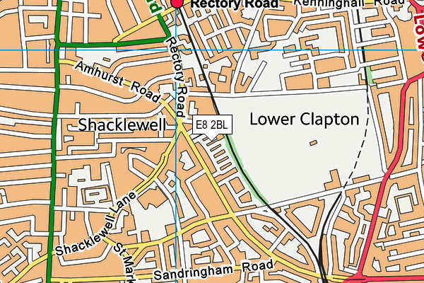 E8 2BL map - OS VectorMap District (Ordnance Survey)