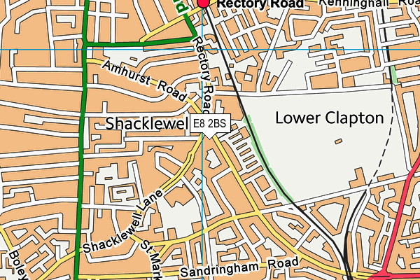 E8 2BS map - OS VectorMap District (Ordnance Survey)