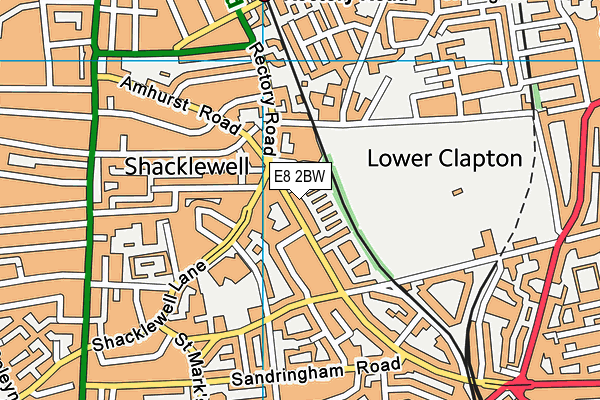 E8 2BW map - OS VectorMap District (Ordnance Survey)