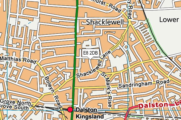 E8 2DB map - OS VectorMap District (Ordnance Survey)