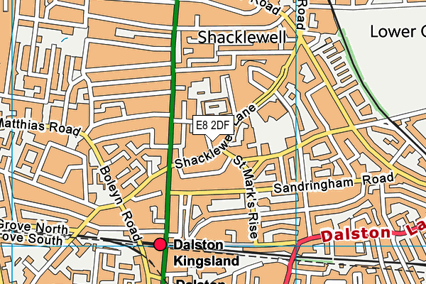 E8 2DF map - OS VectorMap District (Ordnance Survey)