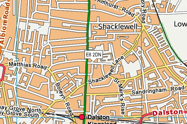 E8 2DN map - OS VectorMap District (Ordnance Survey)