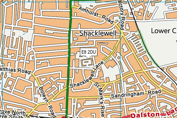 E8 2DU map - OS VectorMap District (Ordnance Survey)