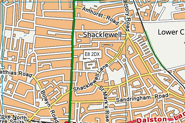 E8 2DX map - OS VectorMap District (Ordnance Survey)