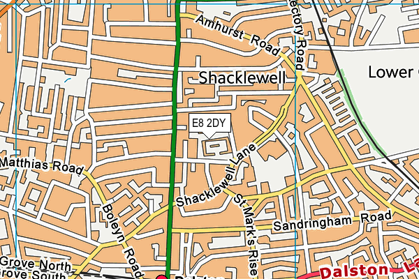 E8 2DY map - OS VectorMap District (Ordnance Survey)