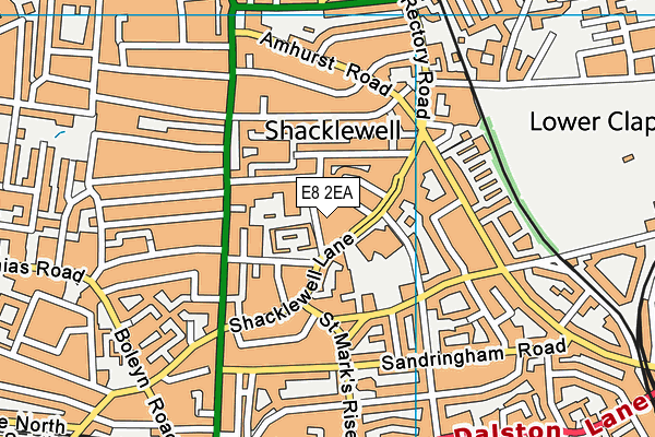 Shacklewell Primary School map (E8 2EA) - OS VectorMap District (Ordnance Survey)